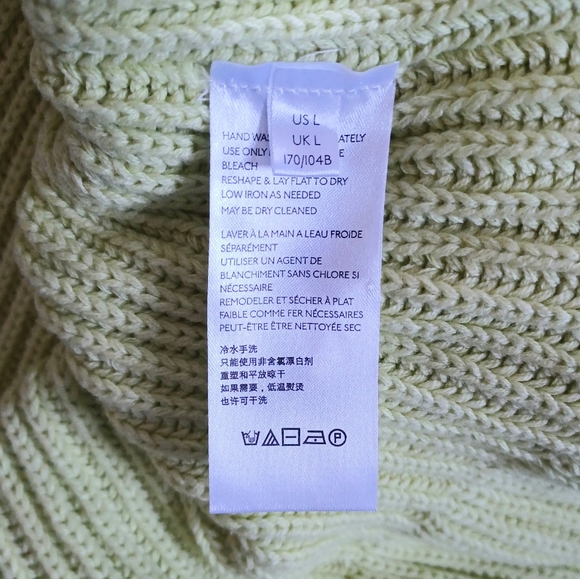 NEW! Free People L green oversized peplum turtleneck sweater - Picture 11 of 11